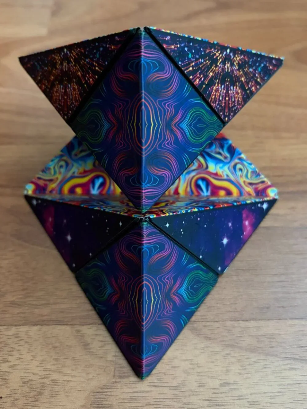 Shashibo Shape Shifting Box puzzle cube, spaced out pattern